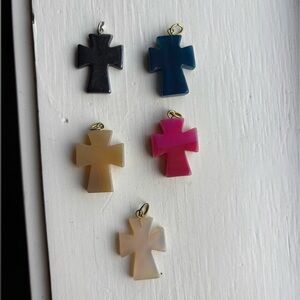 Healing stone Cross Pendants Set